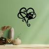 Charming Heart Paw Print Metal Wall Art: Modern Laser-Cut Pet Lover Gift for Home Decor