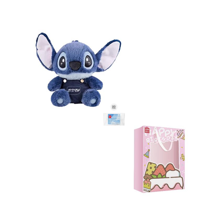 

MINISO x Disney Стіч Комбінезон Ляльки Плюшева Лялька 36 см Висота Ляльки Brand Strawberry Cake Shopping Bag