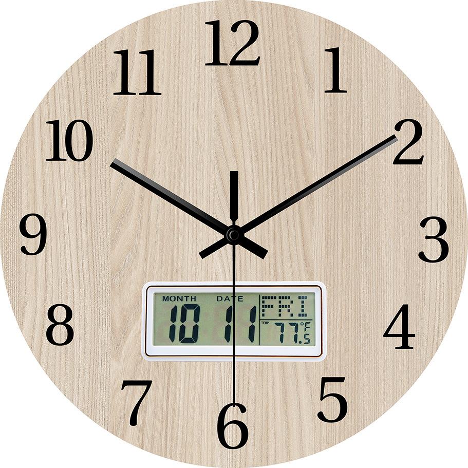 Деревянные настенные часы с текстурой дерева, Минималистичные часы для гостиной, Креативное украшение, Вечный календарь, Настенные часы 11 wood grain perpetual calendar