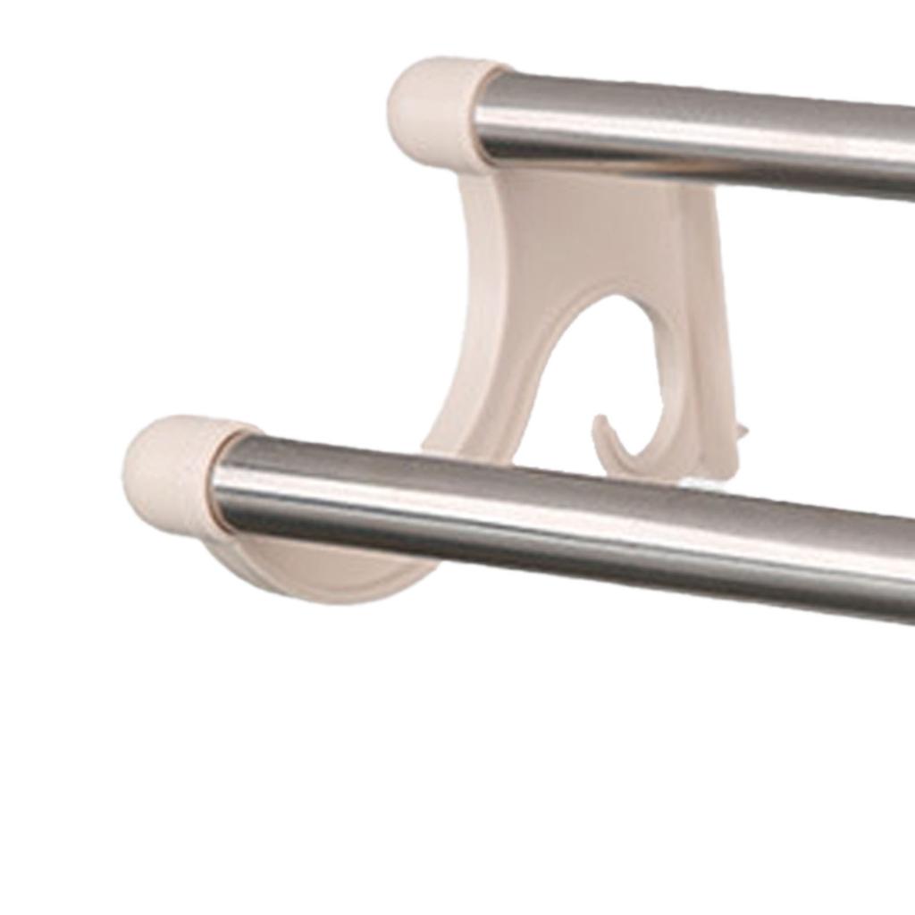 Double Towel Bar Plastic Stainless Steel Bath Towel Rack for Bathroom Double Towel Holder Wall Mount Towel Hanger