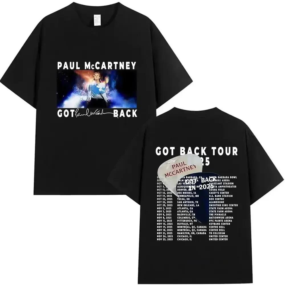 Paul Mccartney Got Back Tour 2025 New Graphic T Shirts Unisexs Wounisex Vintage Hip Hop Oversized Cotton Tshirt Fans Gift Streetwear