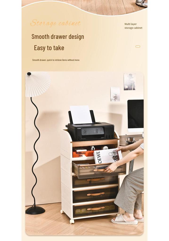 Printer Stand: Multi-Layer Floor Cabinet for Office and Home Use