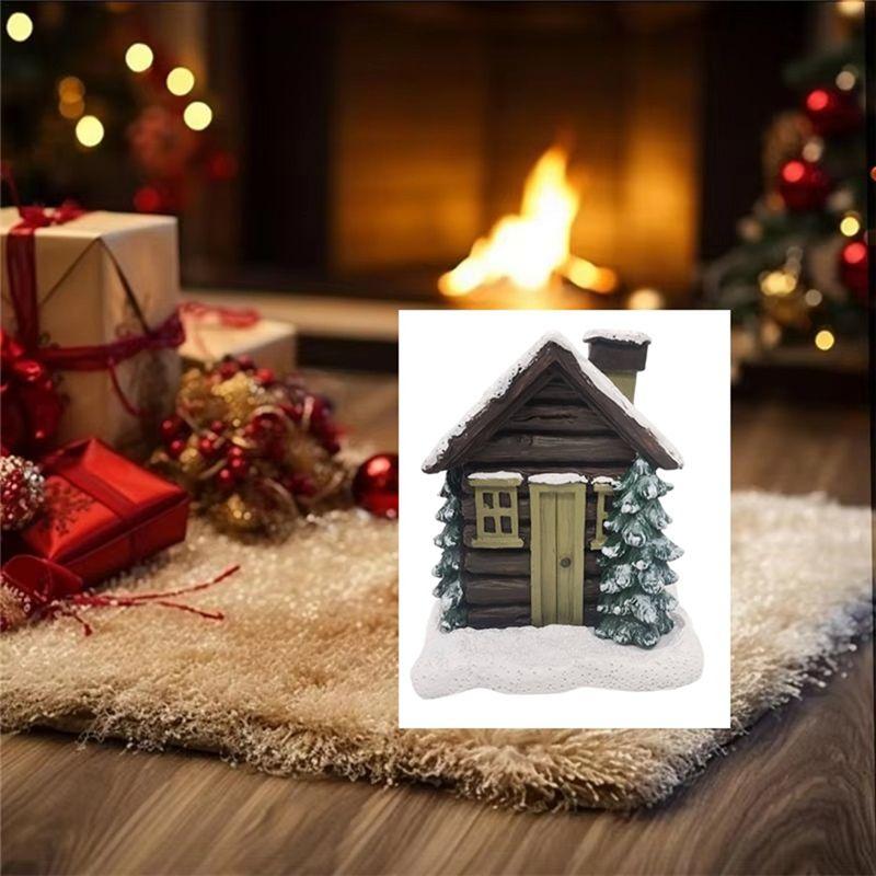 AEE4-House Incense Cone Holder Resin Village Incense Cone Holder Indoor Incense Burner For Table Decorations Home Decoration