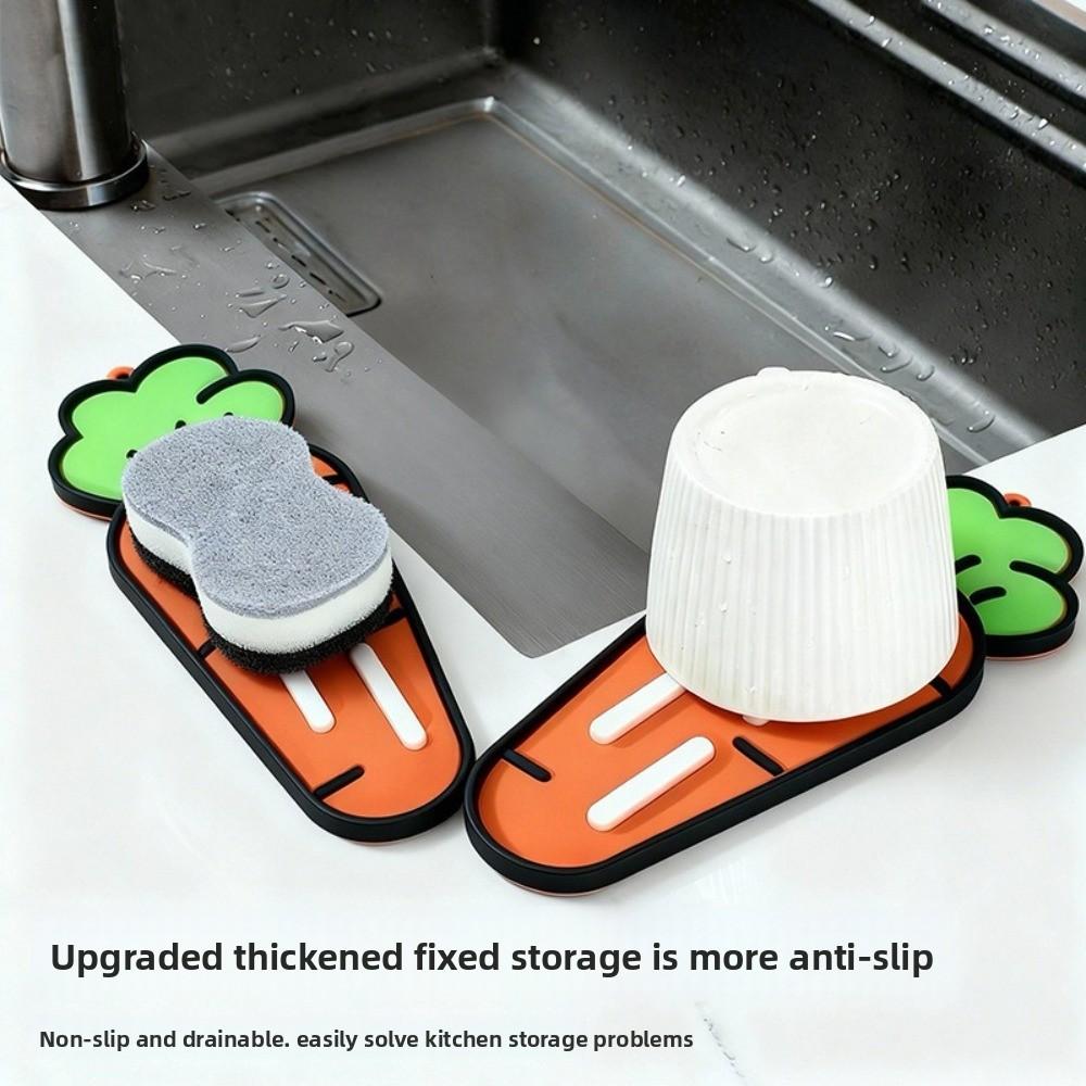 Drain Spatula Storage Mat Carrot Countertop Drain Pad New Pot Lid Mat