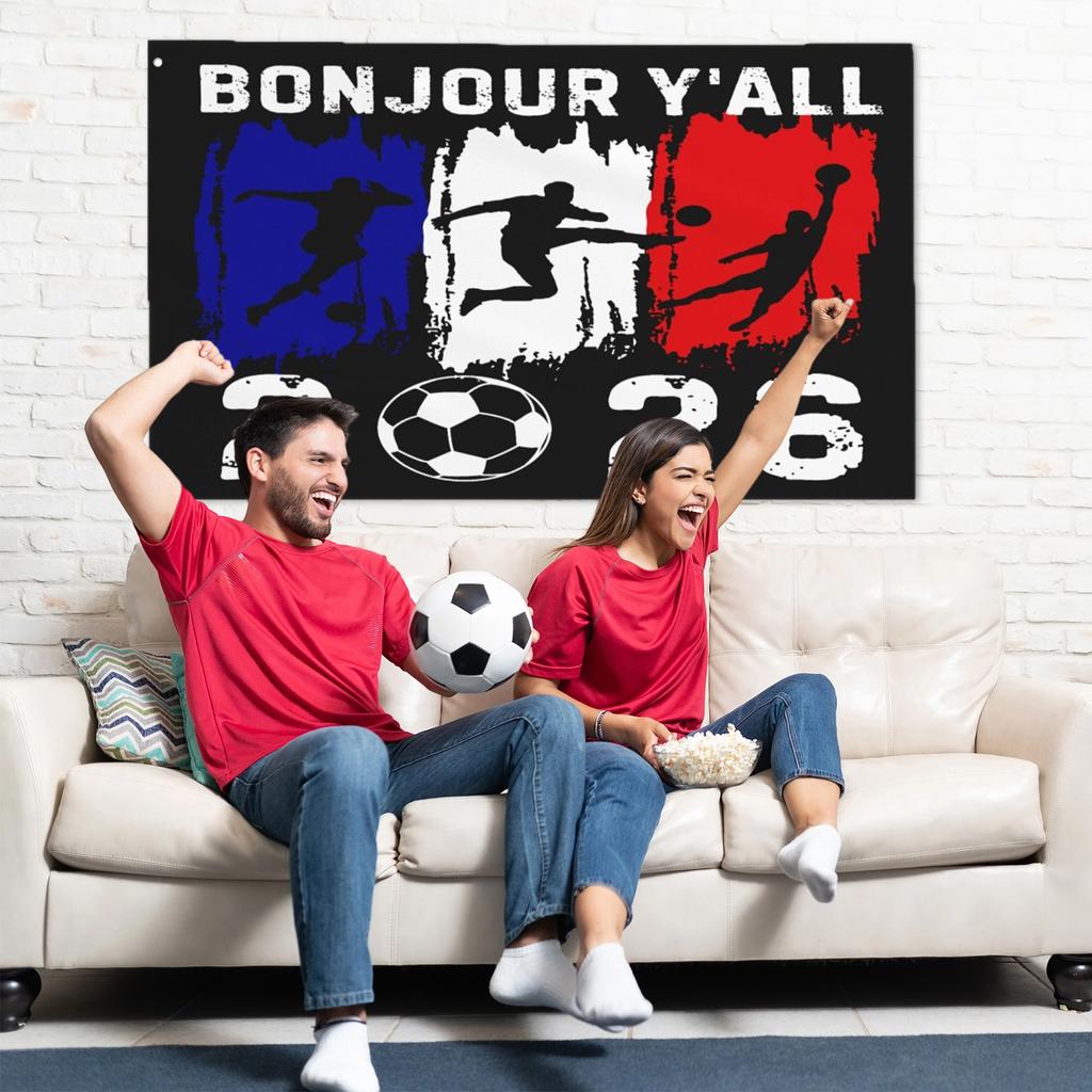 35FT World Flag French Fan Support Banner