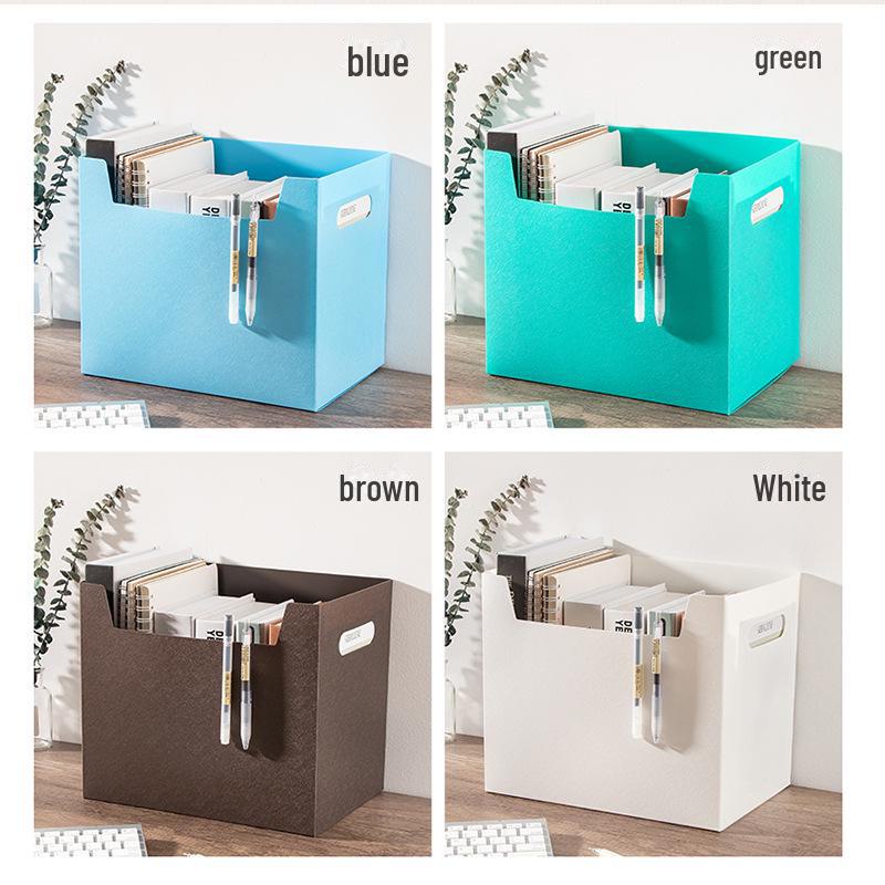Organiseur de bureau pliable pour livres et dossiers - Boîte de rangement pour dossiers A4 et articles divers