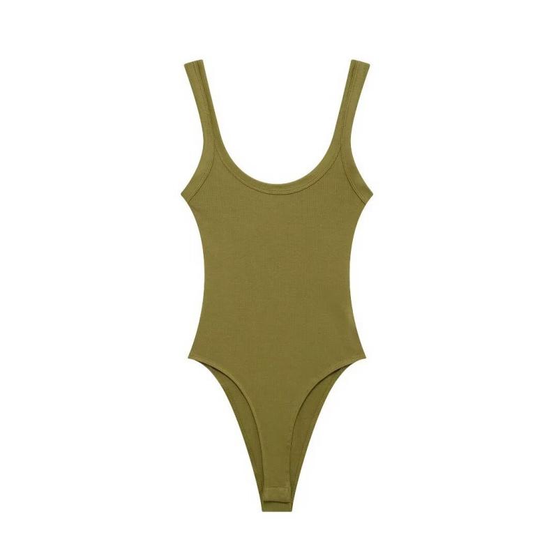 Skinny Ribbed Bodysuits for Women, O Neck, Straps, Snap-Button, Female Playsuits, Sexy Fashion