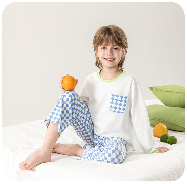 Yingbolun's 26th Summer New Boys' Long Sleeved Pants Lycra Cotton Set A-class Home Clothes