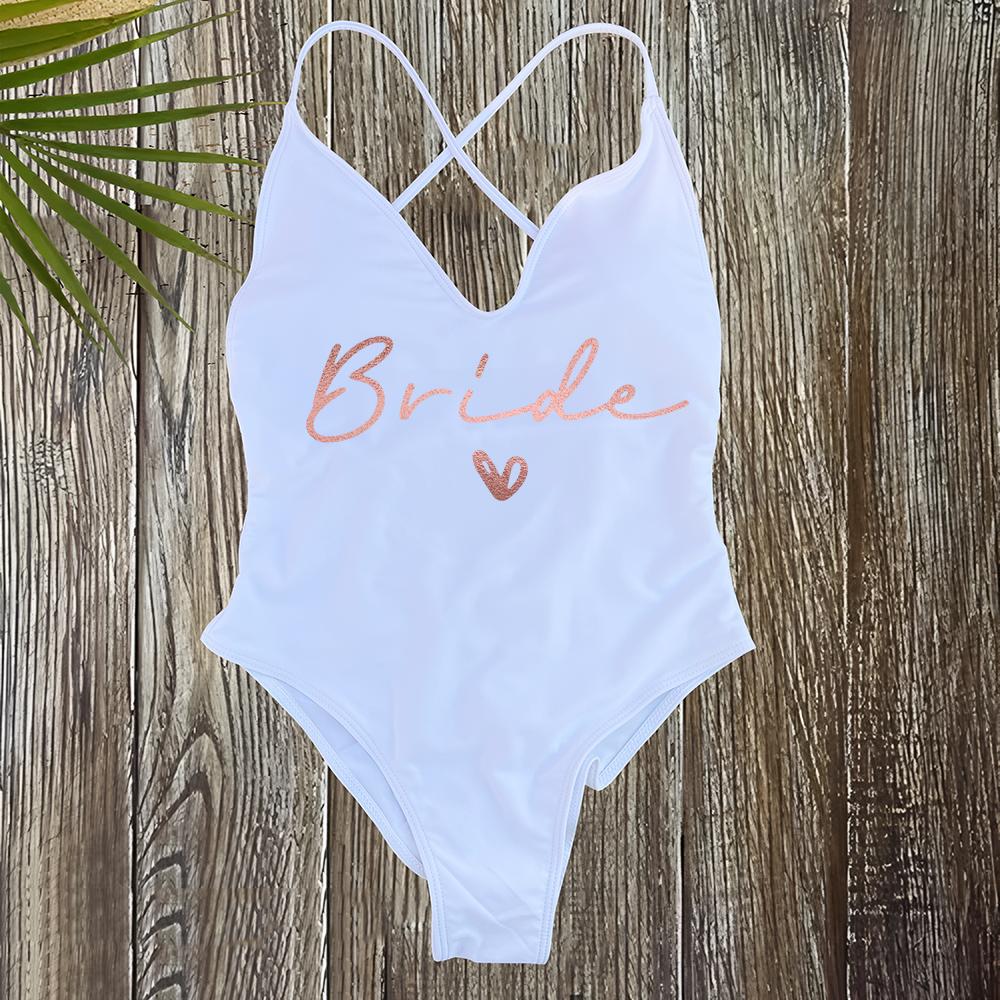 Sexy Padded One Piece Swimsuit Women Team Bride Swimwear Bikini Summer Bathing Suit Plus Size Beachwear Bachelorette Party Lady