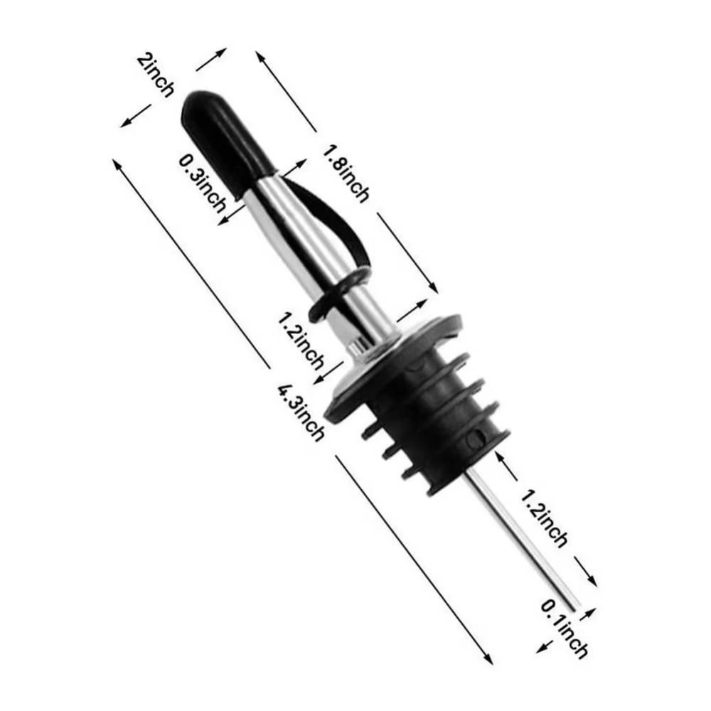 6/12Pcs Self-closing Liquor Pour Spouts Set Stainless Steel Bartender Bar Tools  Wine Accessories