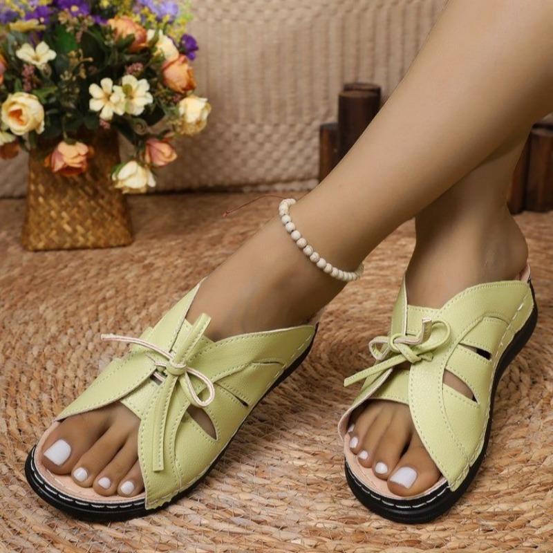 

2024 Горячая Распродажа Туфли для женщин на шнуровке женские тапочки Летние римские открытые носки однотонные уличные повседневные тапочки на танкетке большого размера 43 светло-зеленый