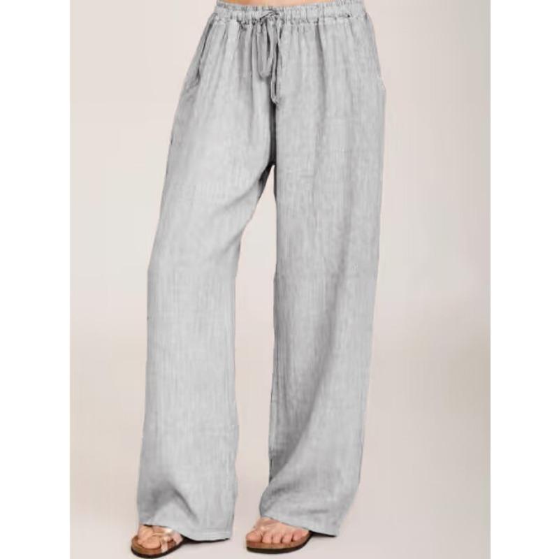 GMXIA Damenmode, lässig, einfarbig, bedruckt, hohe Taille, Hosen und Caprihosen