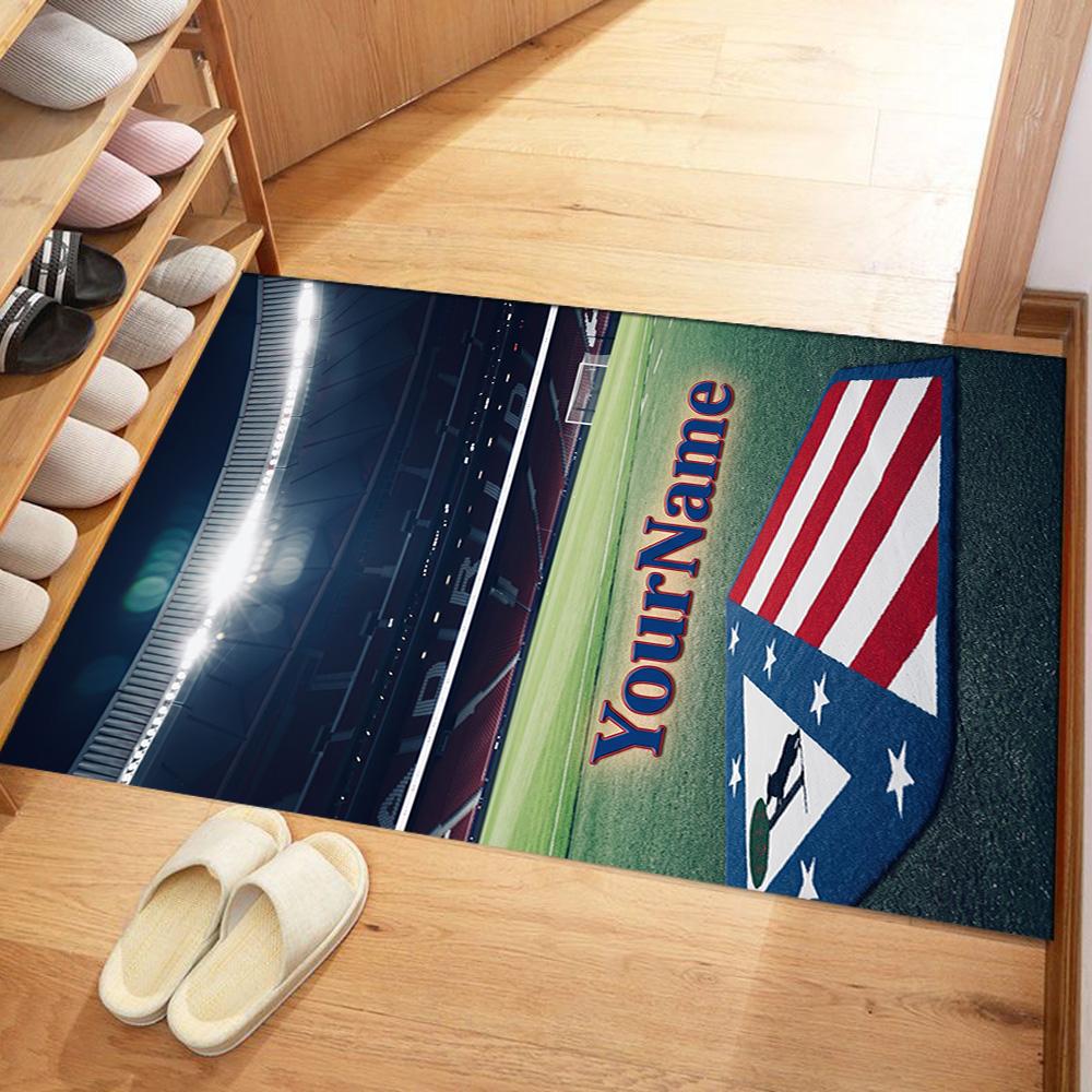 Atletico Madrid Customize Text Floor Rug Office Rug Suitable for Study room Kitchen Game Room Foyer Anti-slip Rug Office home decor Gift for Festivals