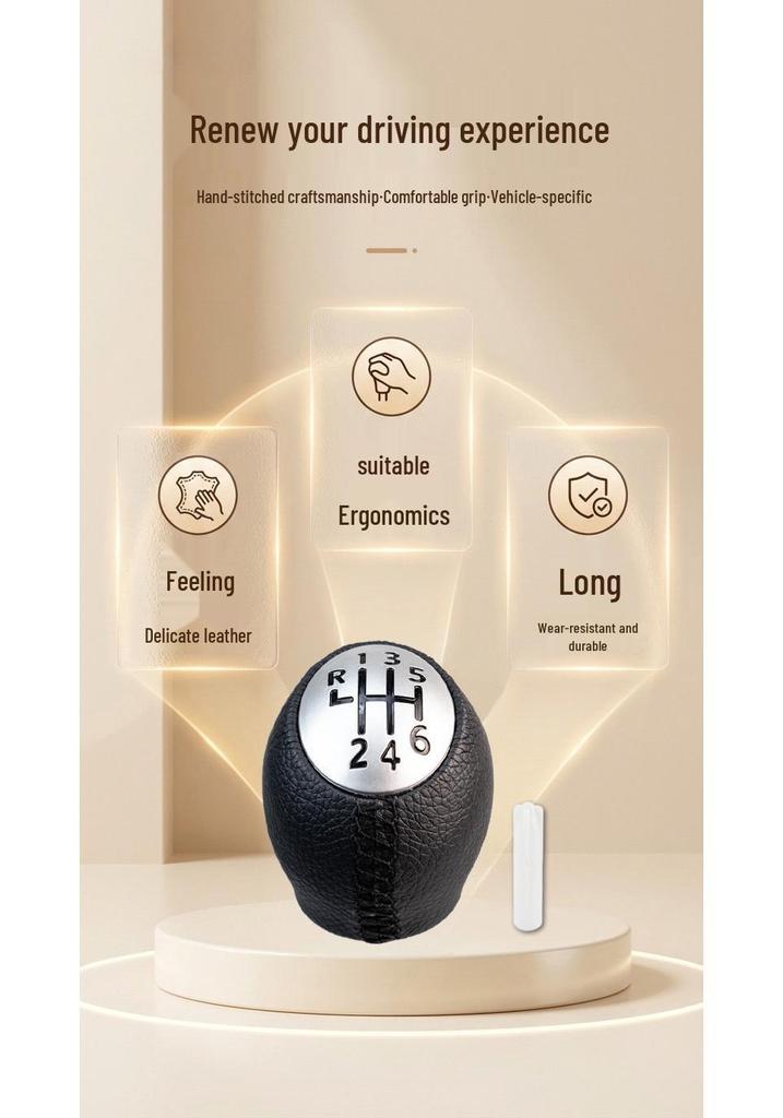 Renault Opel Manual Gear Shift Knob - Leather Wrapped with Stitching