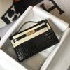22cm Crocodile-patterned First-generation Top-grain Cowhide Single-shoulder Crossbody Hand-held Women's Bag, Casual And Light Luxury
