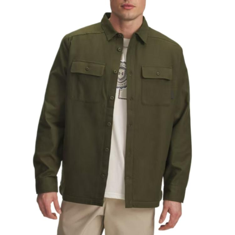 Under Armour Shirts Men s Explorer Green Lapel Moderate Other 1387000-308 2XL