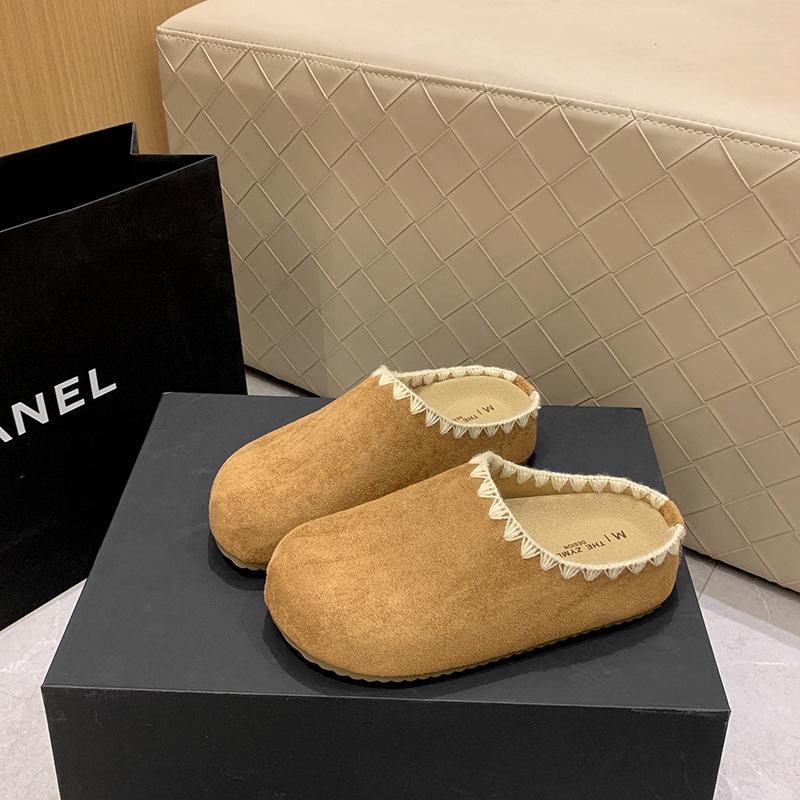 Retro woven Boken half slippers 2025 early autumn new lace thick bottom lazy feeling increased lazy bag head drag