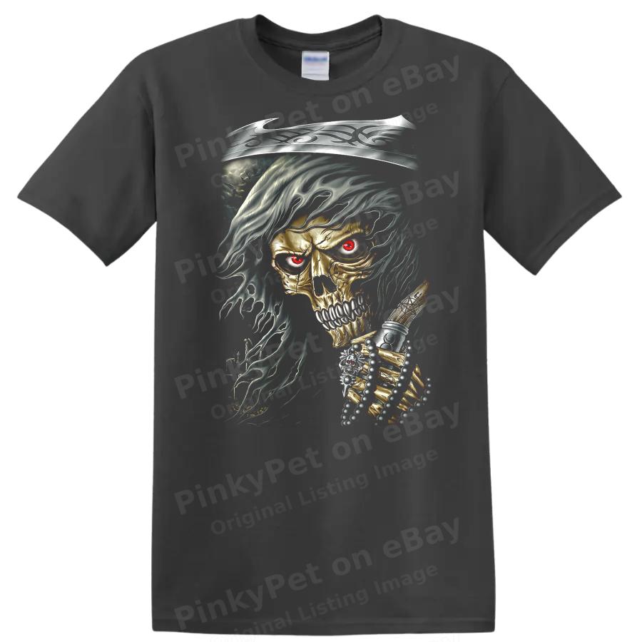Skull Ghost T Shirt Graphic Art Horror Design for Halloween w/ Tee