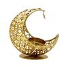 Moon Shaped Candle Holder Metal Candlestick Eid Mubarak for Hotel Party Supplies Housewarming Festival Prayer Votive Candle