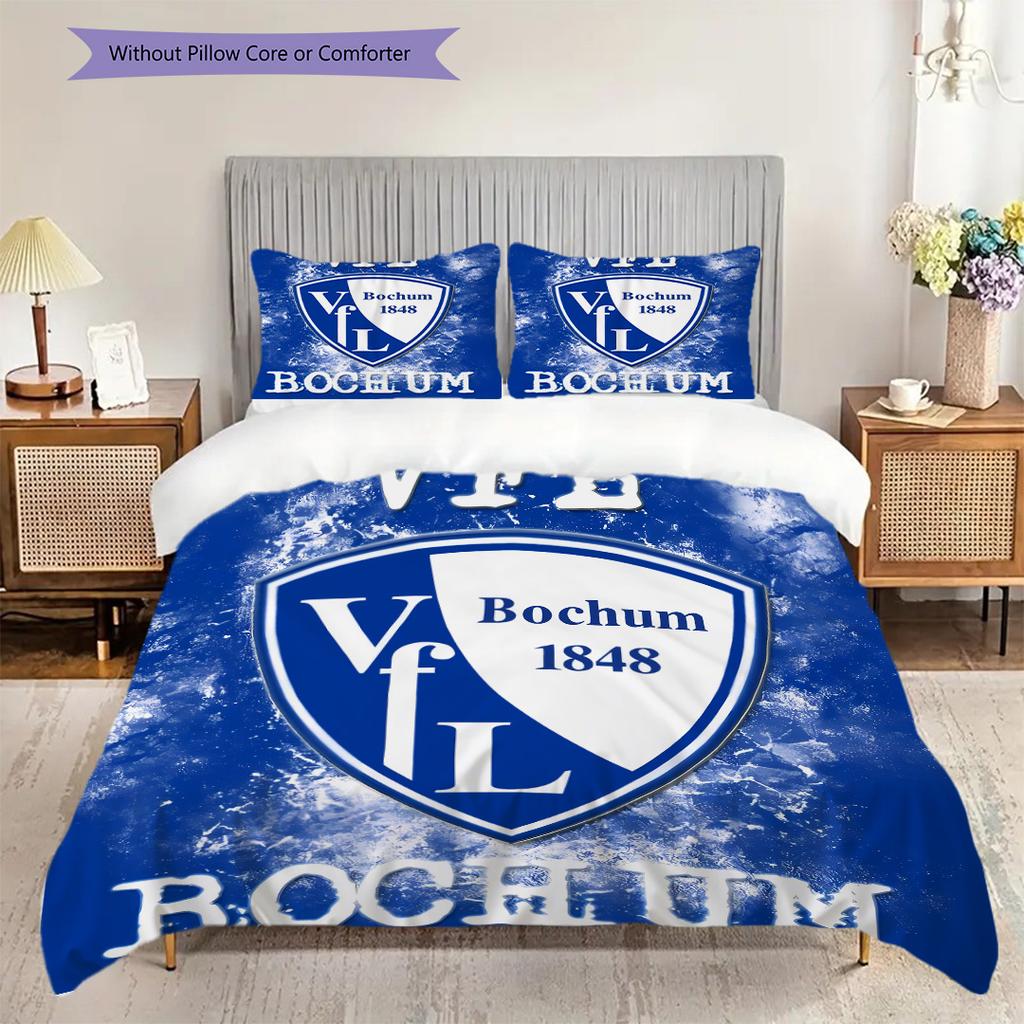 VfL Bochum 1848 Patroon Beddengoed Dekbed Set Dekbedovertrek Kussensloop Huisdecoratie Verjaardagscadeau (1 dekbedovertrek + 2 kussenslopen, zonder binnenkussen)