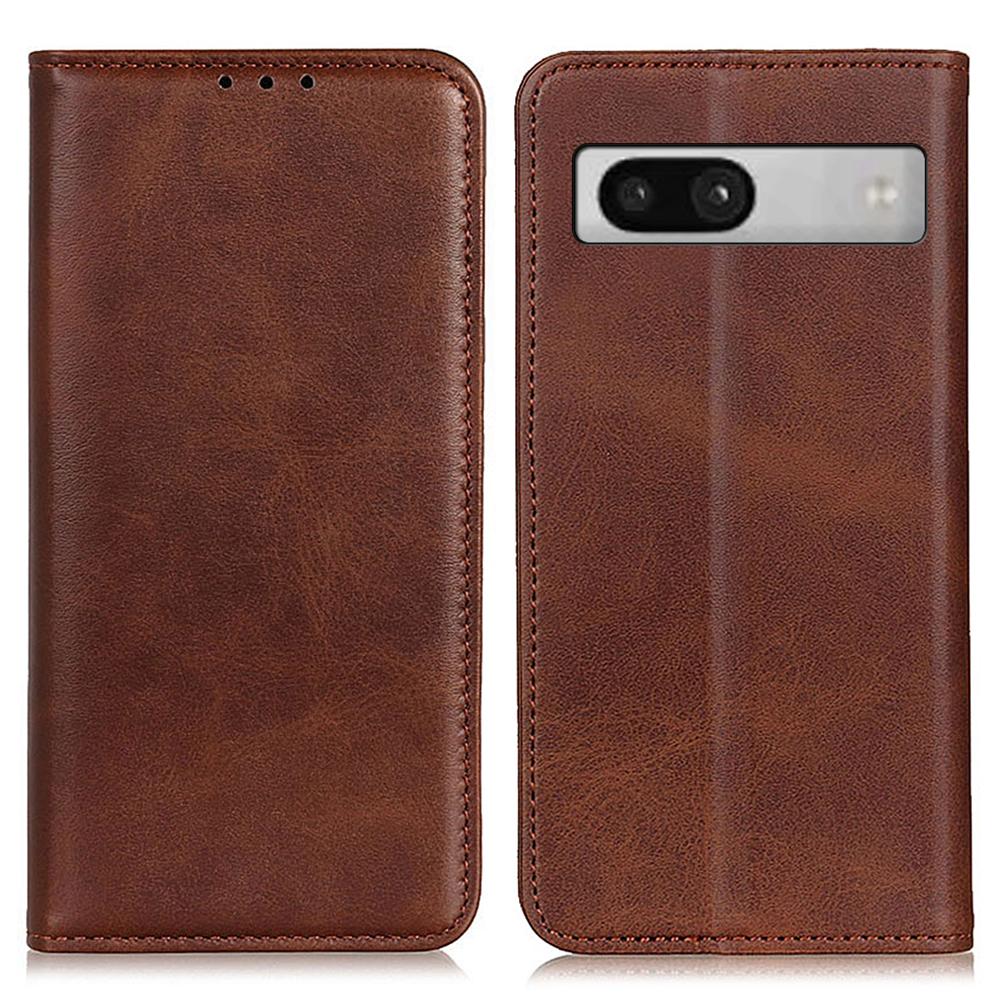 Split Leather Cell Phone Case for Google Pixel 7a,Wallet Stand Shockproof Phone Cover