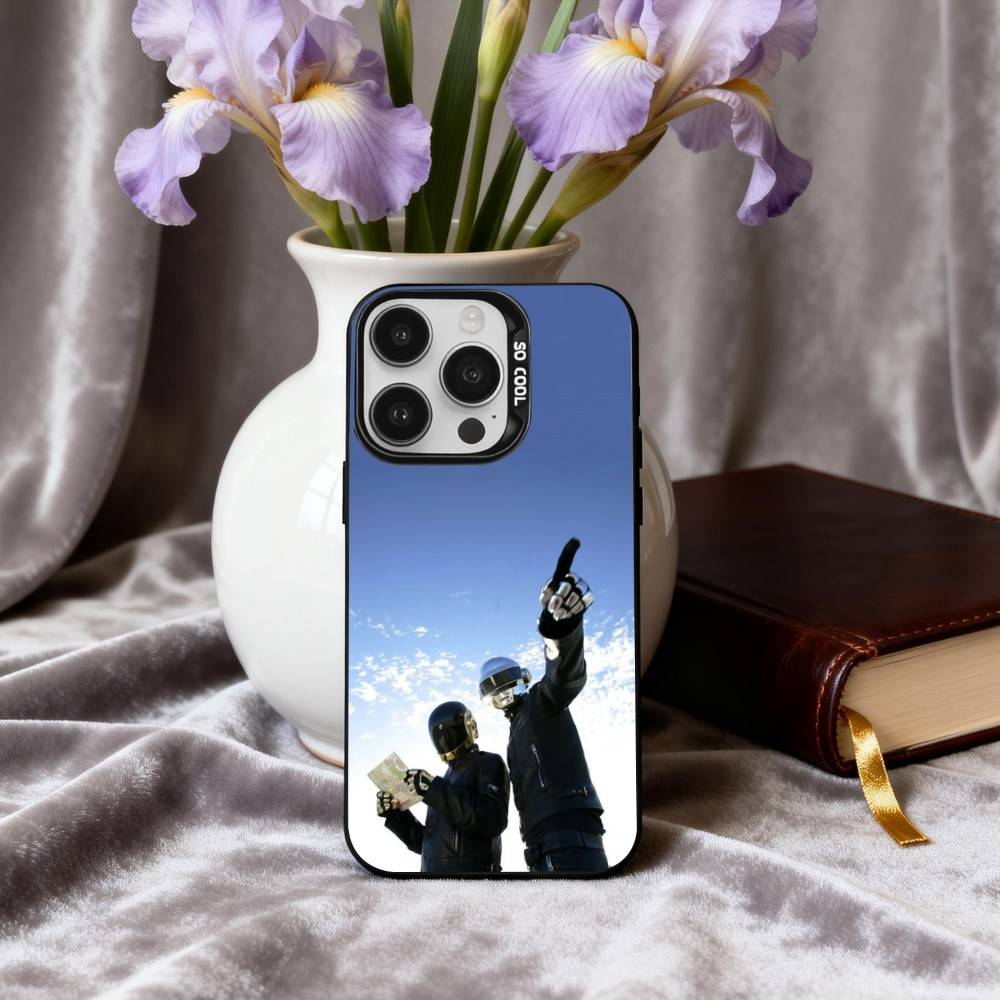 D-Daft-T P-Punk-K Phone Case For iPhone17,16,15,14,13,12,11 Plus,Pro Max Black Candy silver phone case iPhone14