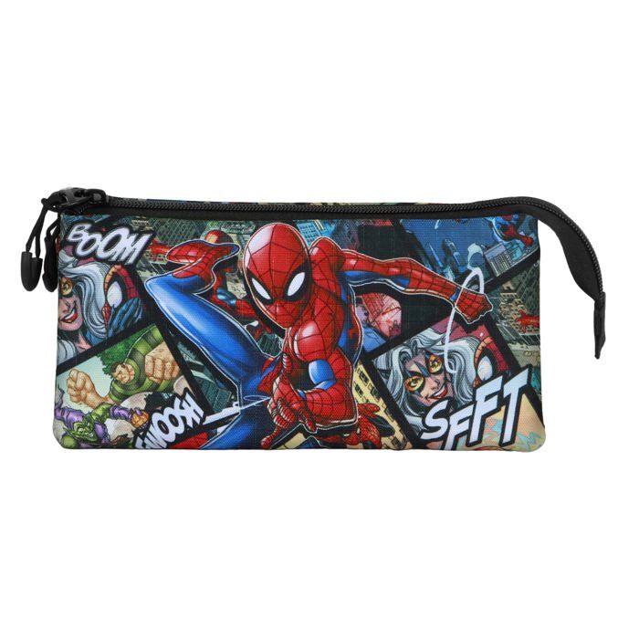 Triple Pencil Case - Spiderman Panels - Multicolor - One Size