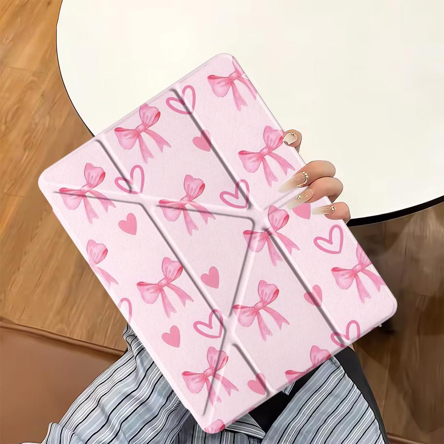 Cartoon Bow Tablet Case For iPad Mini 6 7 Air 4 5 M3 M2 1 2 M4 11inch Pro 2025 Pro 11th 10th 9th 8th 7th 12.9inch Holder Cover