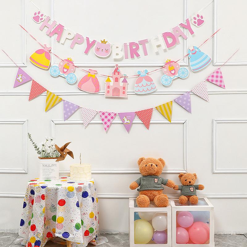 Geburtstagswimpelkette: Kreative Dekoration für die Einjährigen-Party für Jungen & Mädchen
