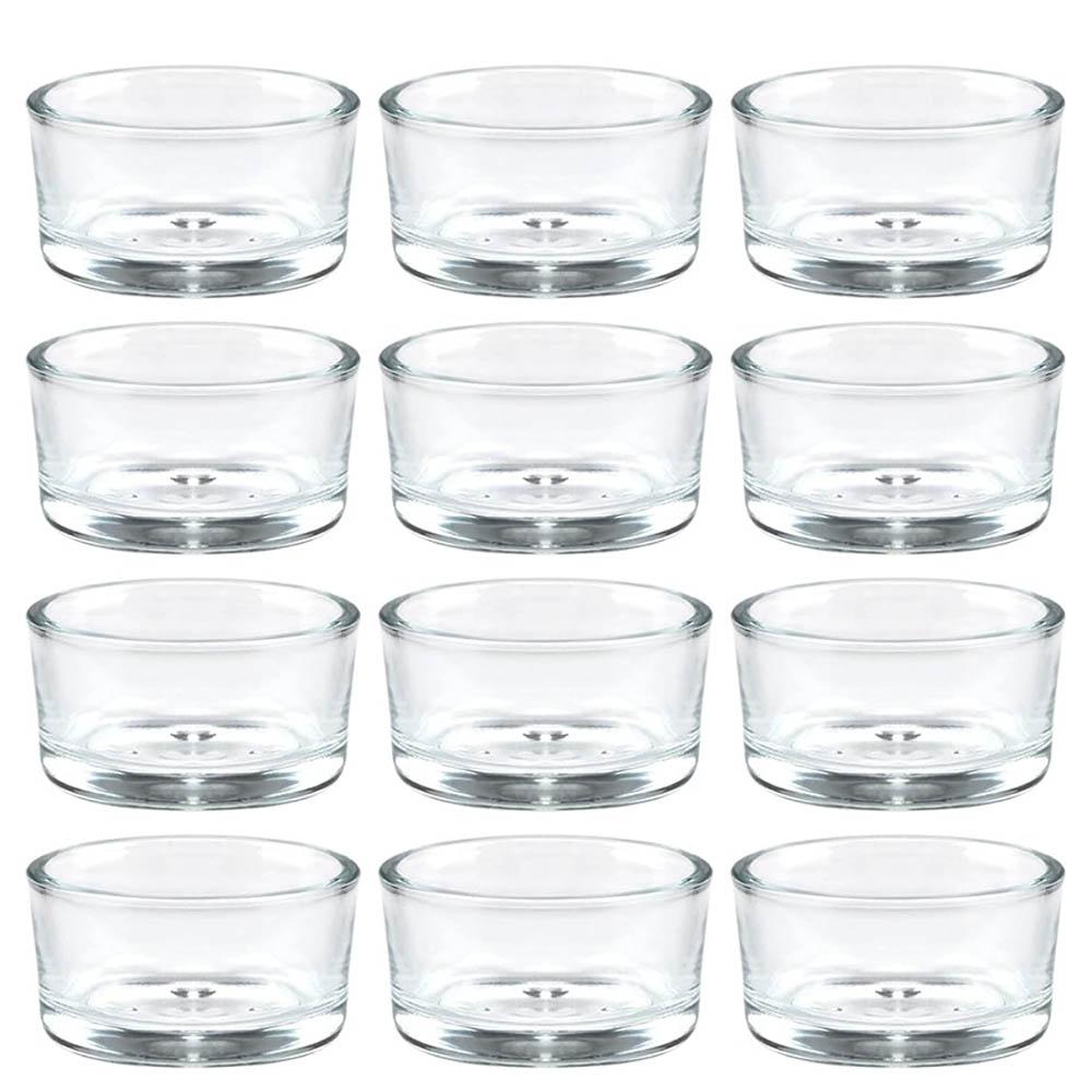 Clear Glass Tealight Candle Holders, for Standard 1.5" Tealights, Bulk Wedding & Party Centerpieces, Home Table Decor