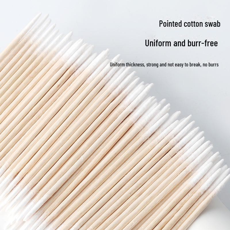 Disposable Double-Headed Fine Cotton Swabs for Nail Art with Pointed Tips
