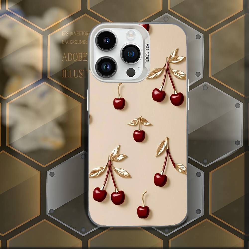

Cute cherry Black Cherry Bow Phone Case For iPhone 16,15,14,13,12,11,Mini,Pro,E,MAX White Candy Matte Shockproof Cover iPhone15