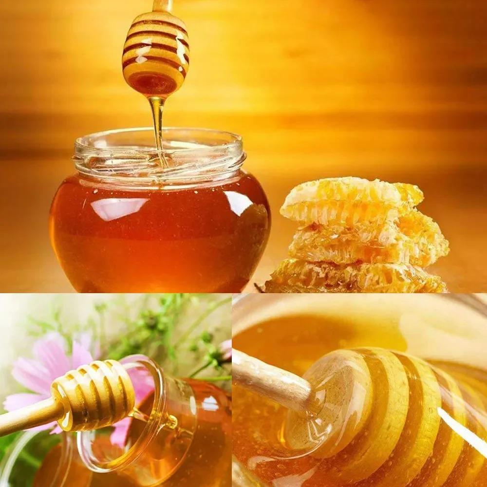 1pcs Natural Wood Honey Dipper Practical Stirring Stick for Kitchen & Jar