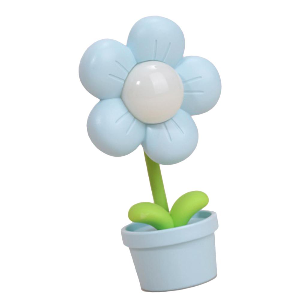Flower Night Light for Kids Soft Light 360 Degree Bending Battery Powered Bedside Lamps for Living Rom Blue