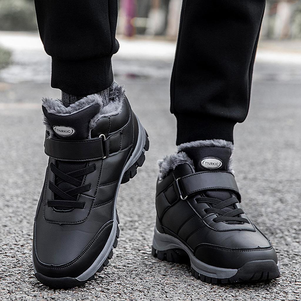 Men Boots Winter Boots Non-slip Warm Snow Shoes Men Cotton Boots Male Shoes Comfortable Low Top Hiking Shoes Men