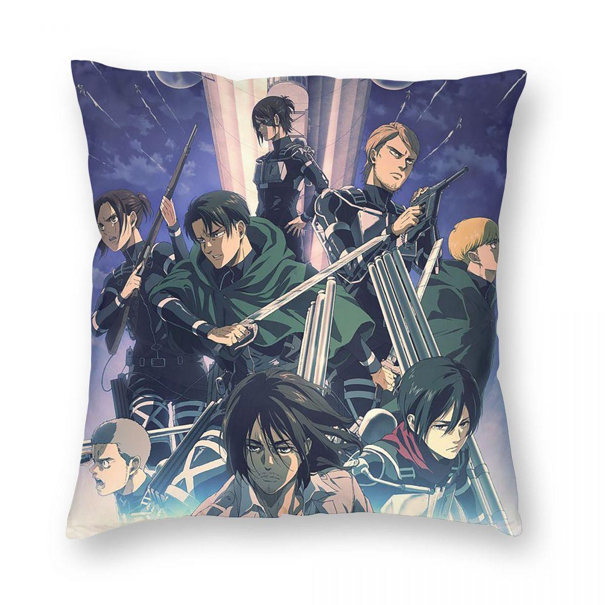 

Аниме Приключения Атака Титанов Квадратная Наволочка Чехол на Подушку Декоративная Подушка-подушка на Молнии Уютная Подушка для Дома Дивана 12x12Inch