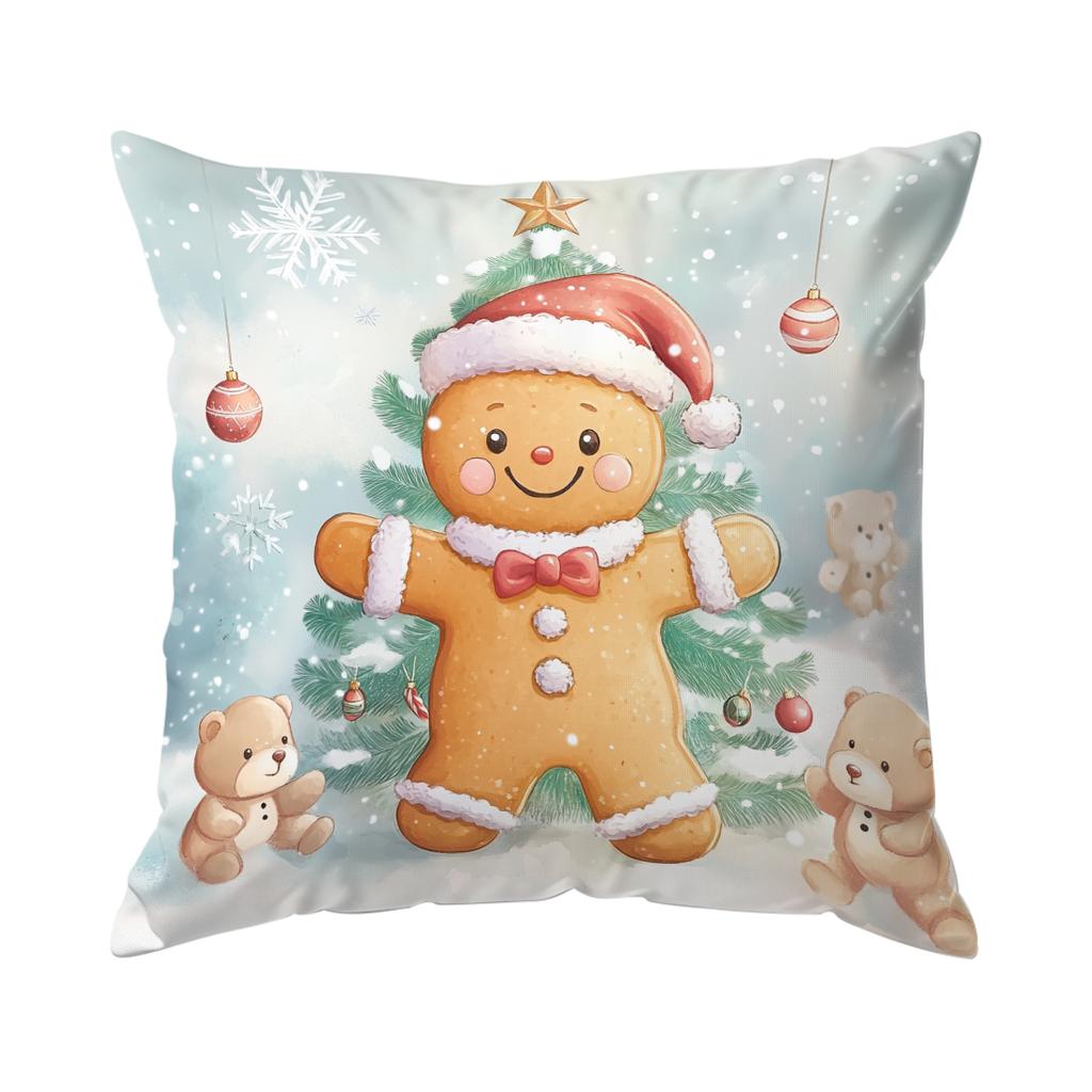Cute Christmas Theme Pillowcase Bedroom Sofa Cushion Cover 100% Polyester Living Room Cushion Pillowcase Home Decor