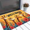 1pc Welcome Giraffe Flower Outdoor Matfor Bedroom Living Room Mat or Patio Entrance Patio Mat Playful Design Home Carpets