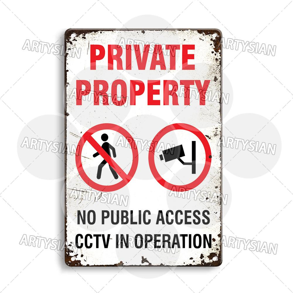 Surveillance Warning CCTV Camera Metal Sign Video Monitoring Alert Plaque Crime Prevention Facility Shop Security Poster