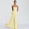 Ropa nueva de primavera y verano para mujer, temperamento, color liso, sin mangas, péndulo en la cintura, vestido de tirantes, vestido, mujer