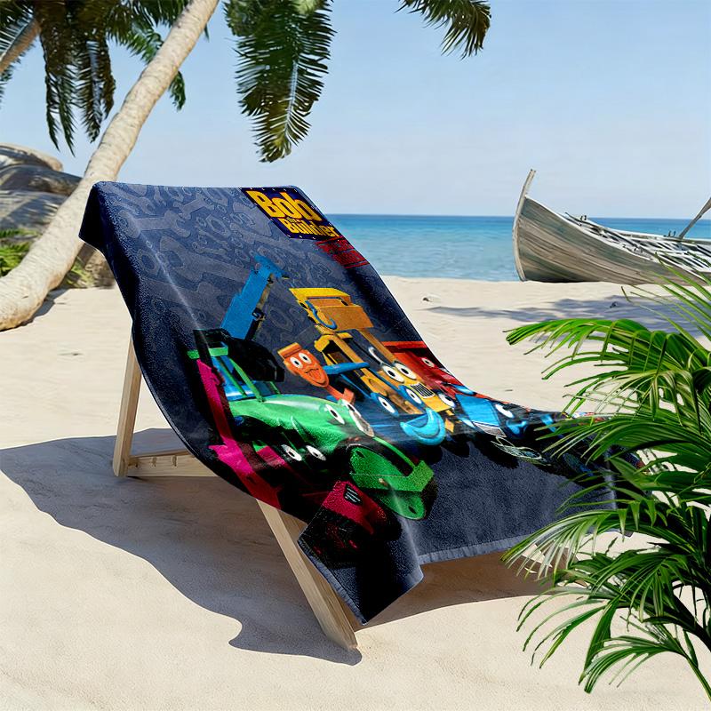 Bob der Baumeister Print Strandtuch, Großes Weiches Schnelltrocknendes Handtuch für Strand Camping Schwimmen