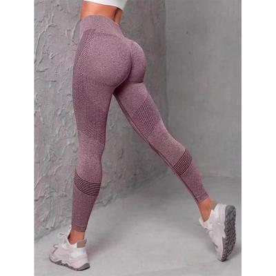 Pantaloni da Yoga a Vita Alta Sollevamento Glutei - Traspiranti, Monocolore, Leggings da Fitness e Ciclismo da Donna