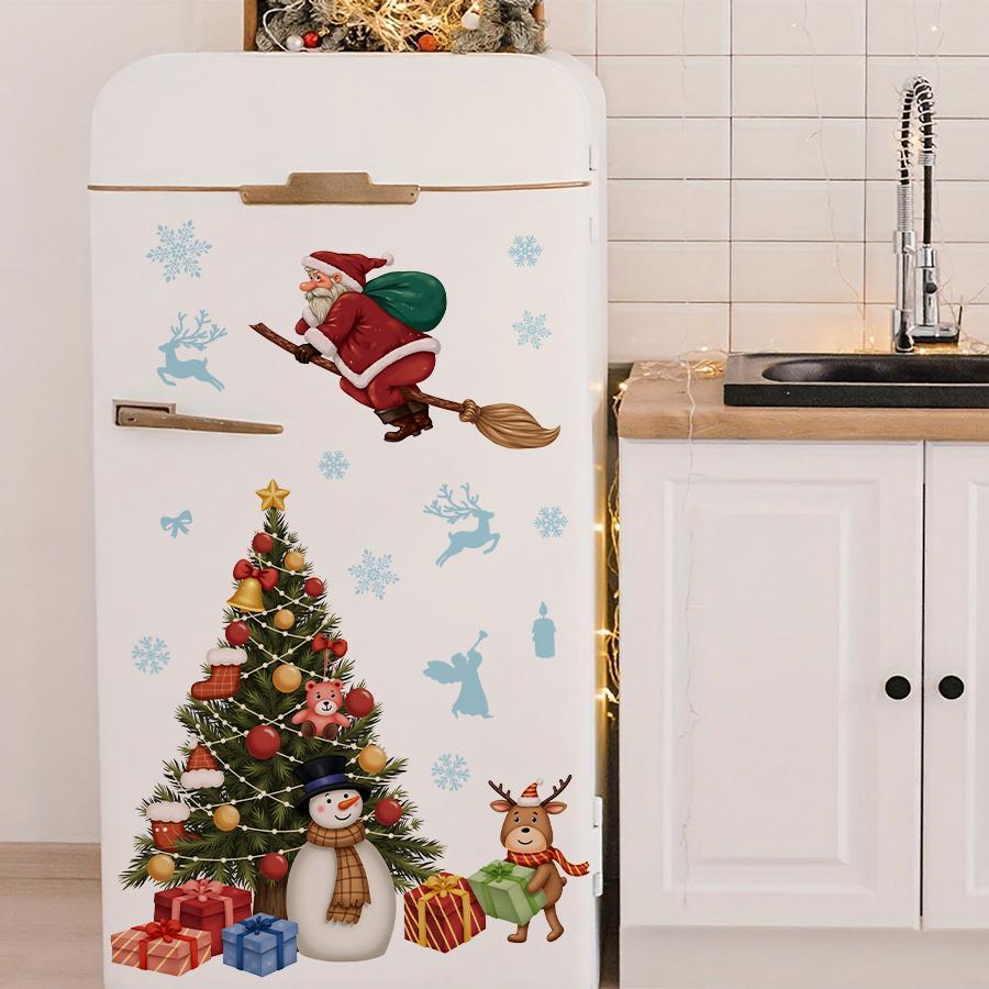 Whimsical Christmas Wall Stickers for Bedroom Living Room Entrance Hall Home Decoration Wall Decal Removable PVC