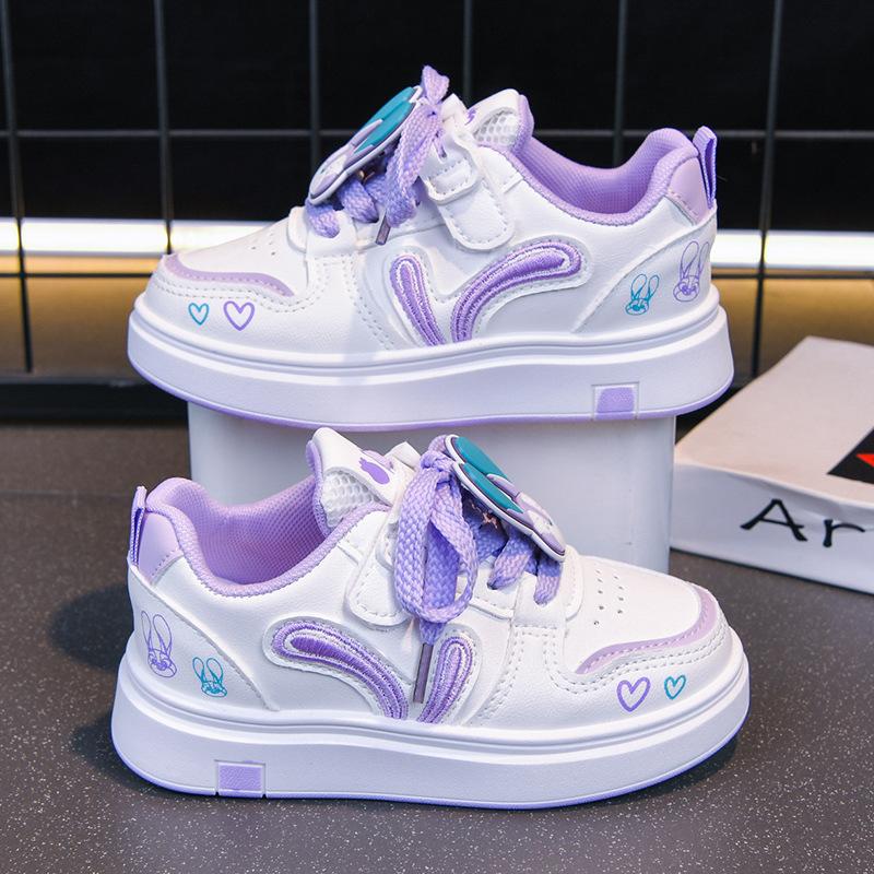 

Girls soft-soled casual shoes2026New stylish children s white sneakers, girls running shoes, casual sneakers for middle-aged children 26Inner Length16.5cm фиолетовый