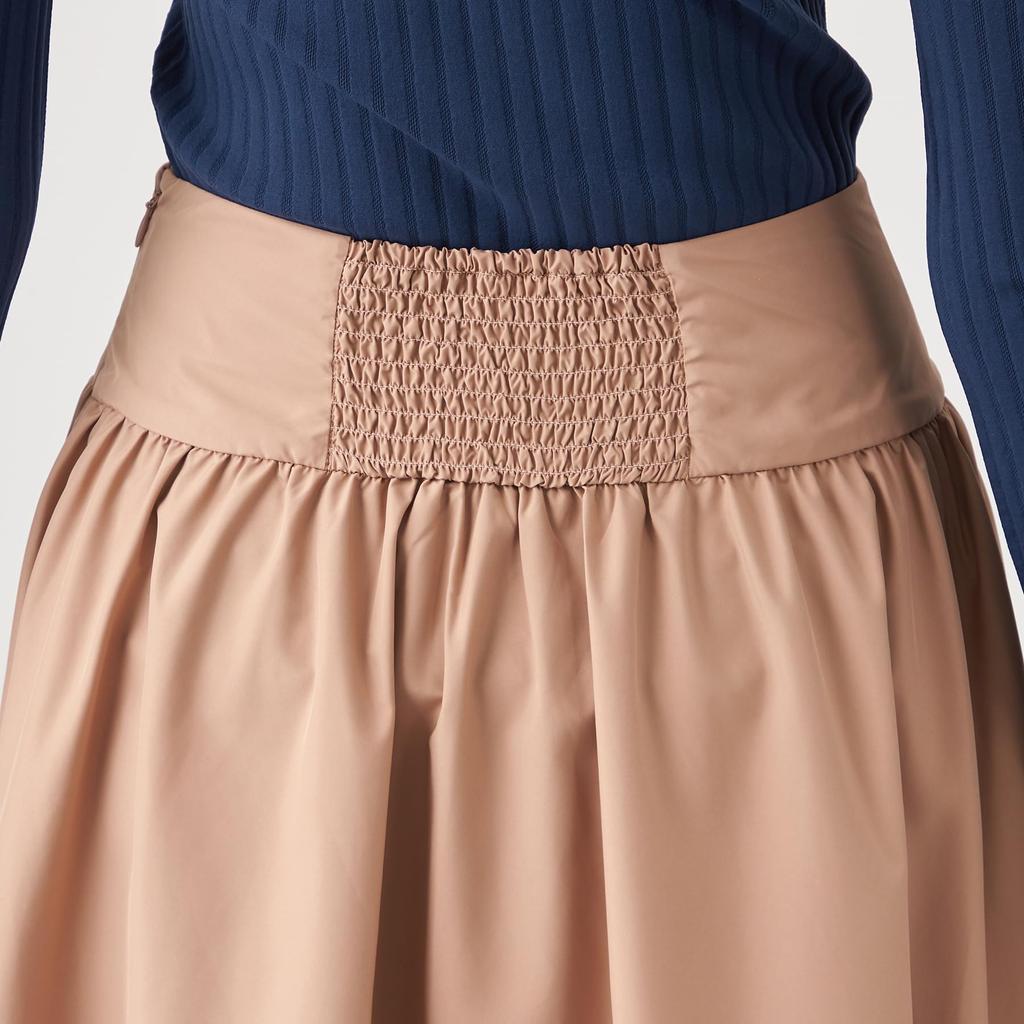 Back Shirring Taffeta Skirt [Chacott]