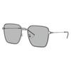 Emporio Armani Large Frame Solid Colour Design Metallic Irregular Sunglasses Unisex Couple Silver