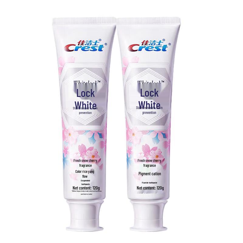 Crest Dual-Color Lock White Fresh Snow Cherry Toothpaste