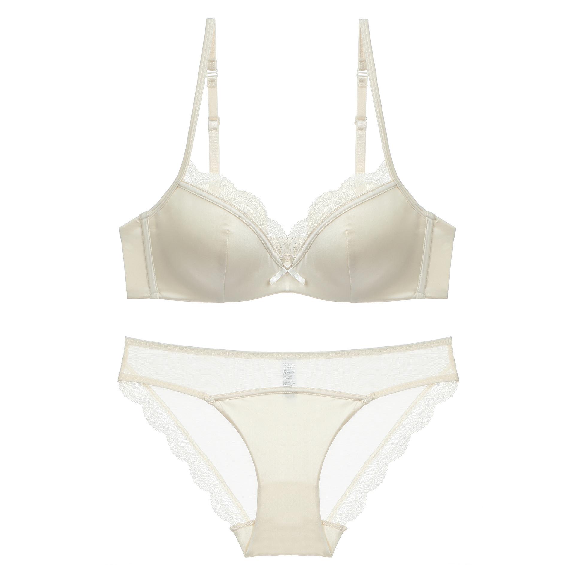 

Французское нижнее белье женское сексуальное тонкое гладкое кружевное бюстье большая грудь маленькая поддержка против провисания нижнее белье лето 70A абрикосовый