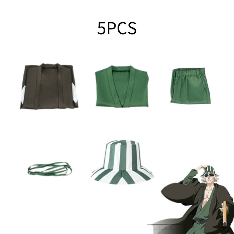 Bleach Anime Cosplay Urahara Kisuke Costume Men Green Outfits Halloween Party