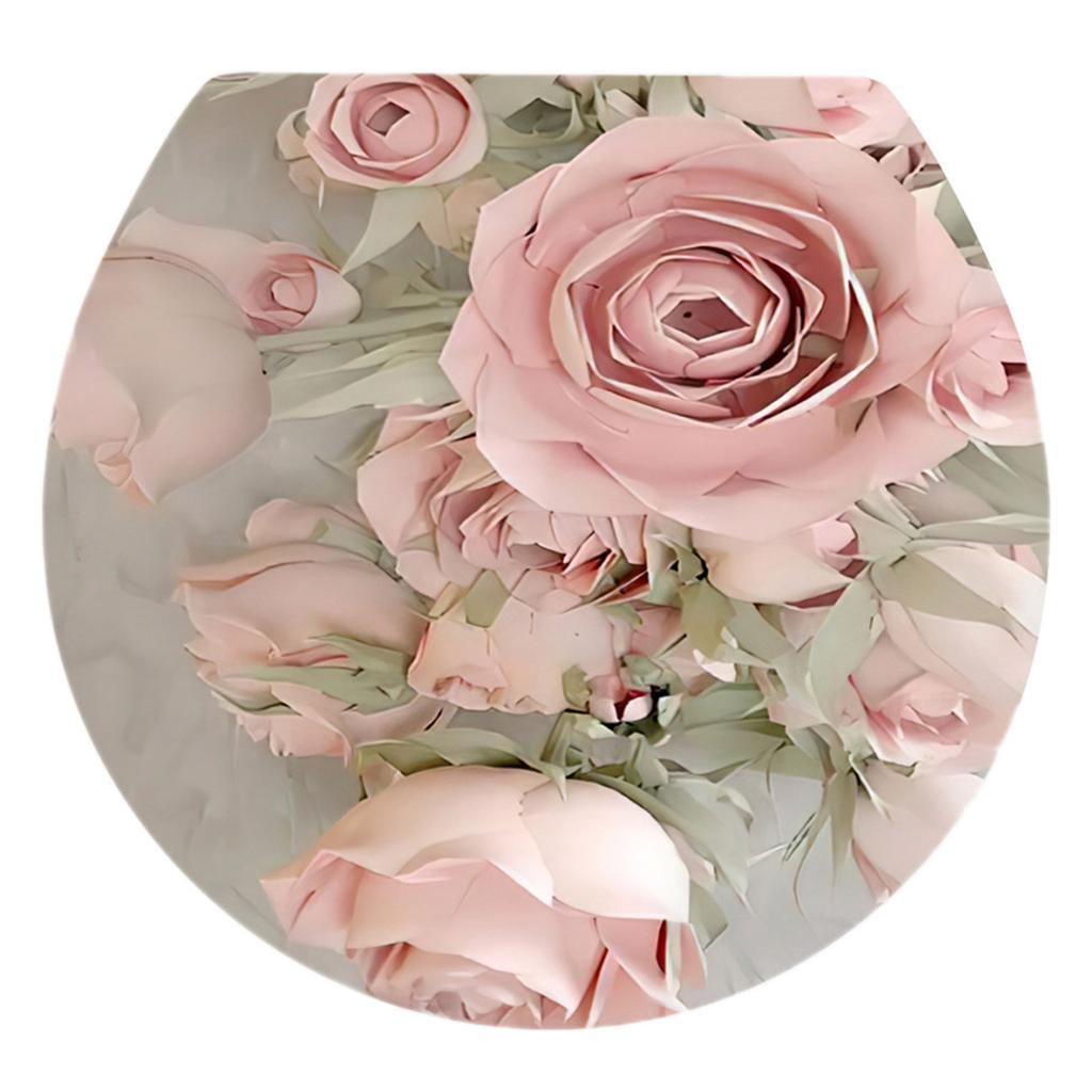 WC Sockel Abdeckung Aufkleber Toilettenhocker Kommode Aufkleber Heimdekor Badezimmerdekor 3D Gedruckte Blumenansicht Aufkleber